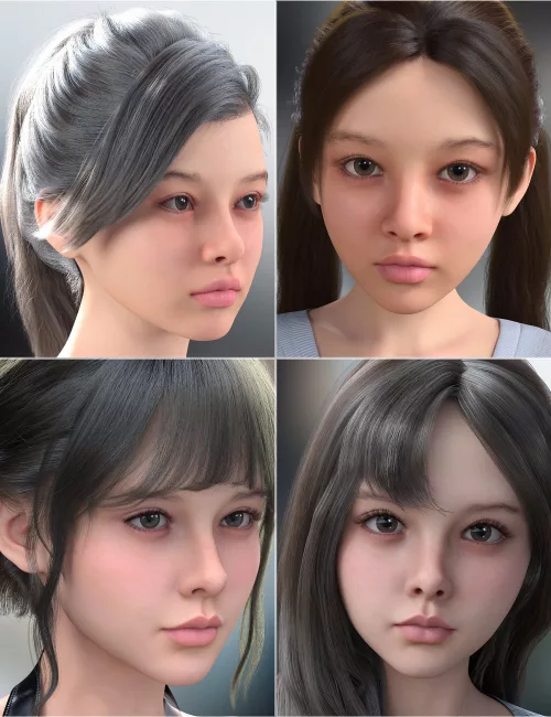 Vo Laleh and Young, and Vo Eryx and Young HD for Genesis 9 Character Bundle