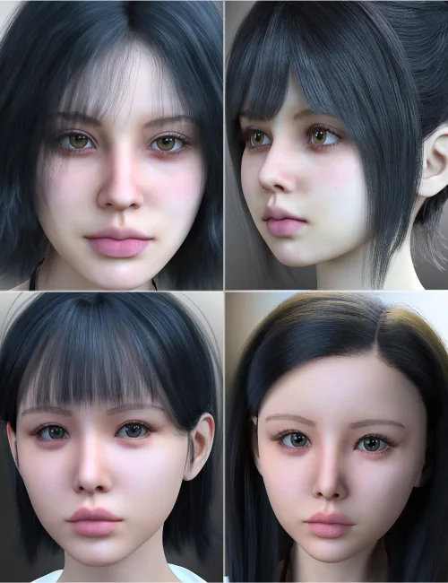 Vo Nyla and Young, and Vo Jade and Young HD for Genesis 9 Character Bundle