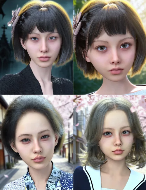 Vo Roki and Young, and Vo Yuna and Young HD for Genesis 9 Character Bundle