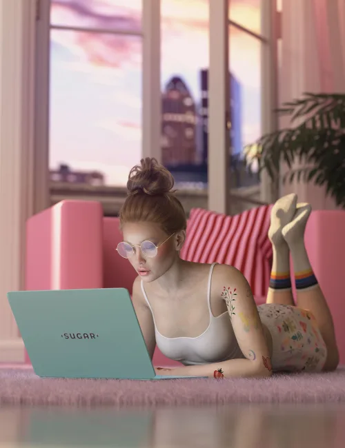 Work From Home Poses and Props for Genesis 9