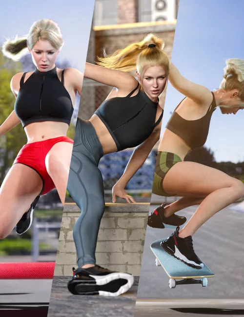Z Active Series Jumping Pose Mega Set for Genesis 9 and 8 Female