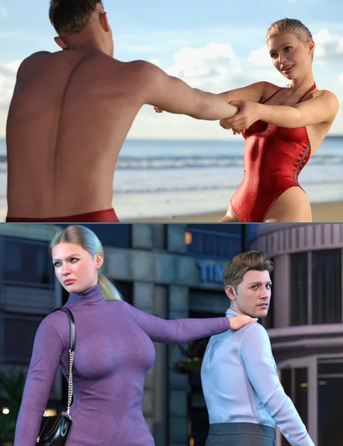 Z Pull Me Closer Couple Poses for Genesis 9 and 8