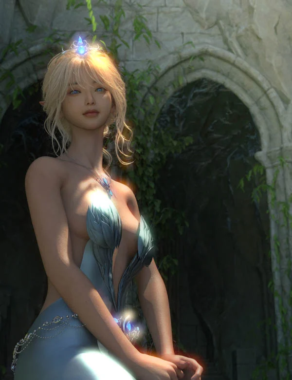 dForce Lala Ice Princess Dress for Genesis 9