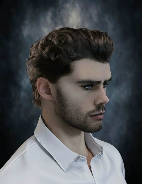 dForce GatsB Classic Swept Back Hair For Genesis 9