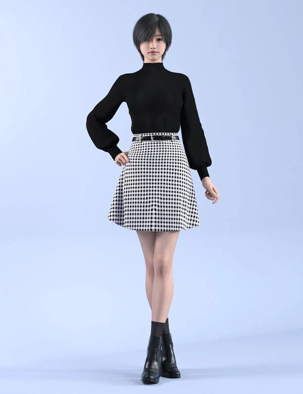 dForce HnC25 Belted Skirt Outfits for Genesis 9